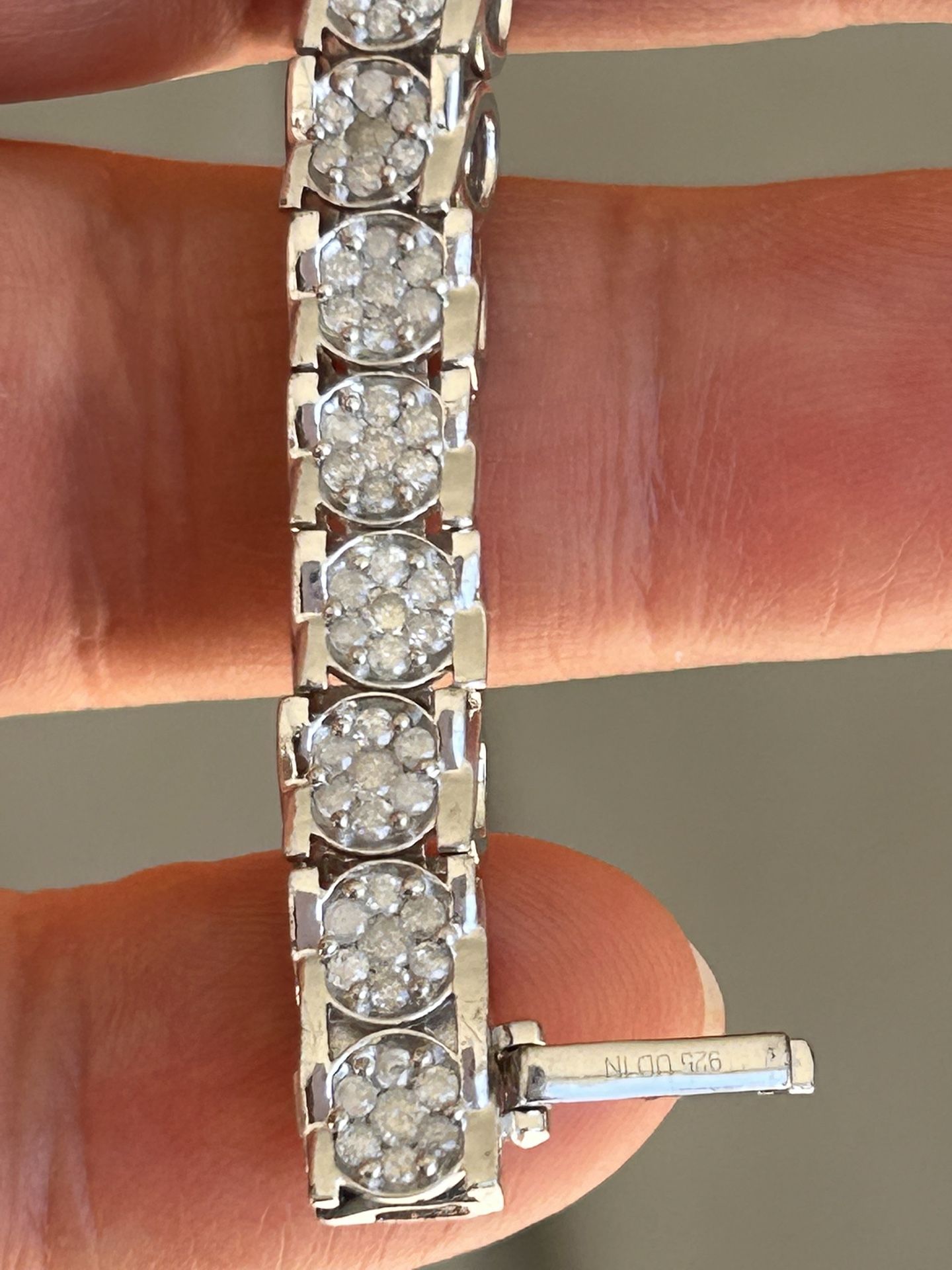3 CT.  T.W.  Diamond Cluster Tennis Bracelet.  