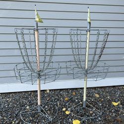 Set of 2 - Driftsun Disk Golf Baskets w/ 3 disks