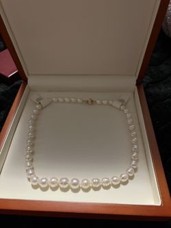 Pearl necklace 14kt