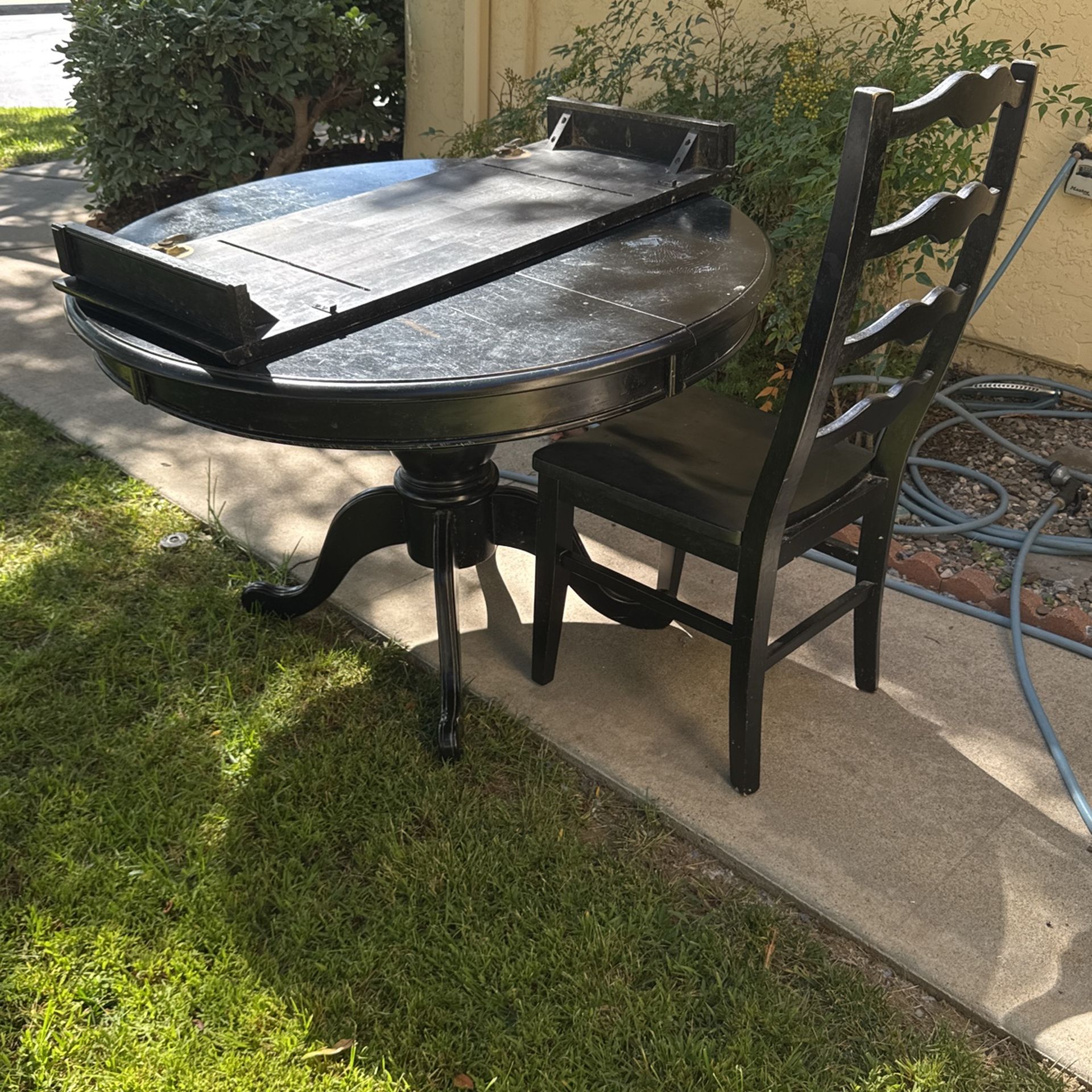 Pier 1 Solid Wood Table, 6 Chairs