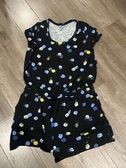 Amazon Essentials black floral romper XL