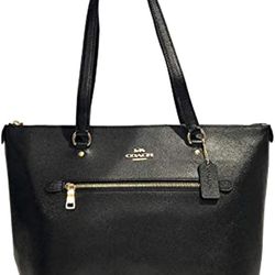 Coach Gallery Tote in Black with Gold Hardware Black Leather