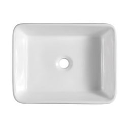 Bathroom sink White Ceramic Drop-In or Undermount Rectangular Modern Bathroom Sink Drain Included (23.75-in x 16-in)