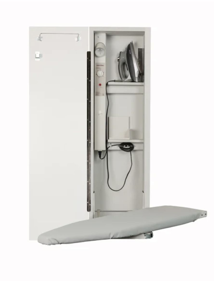 ron-A-Way Built-In Ironing Center with 42 Inch Swiveling Ironing Board, Electrical System, Hot Iron Storage