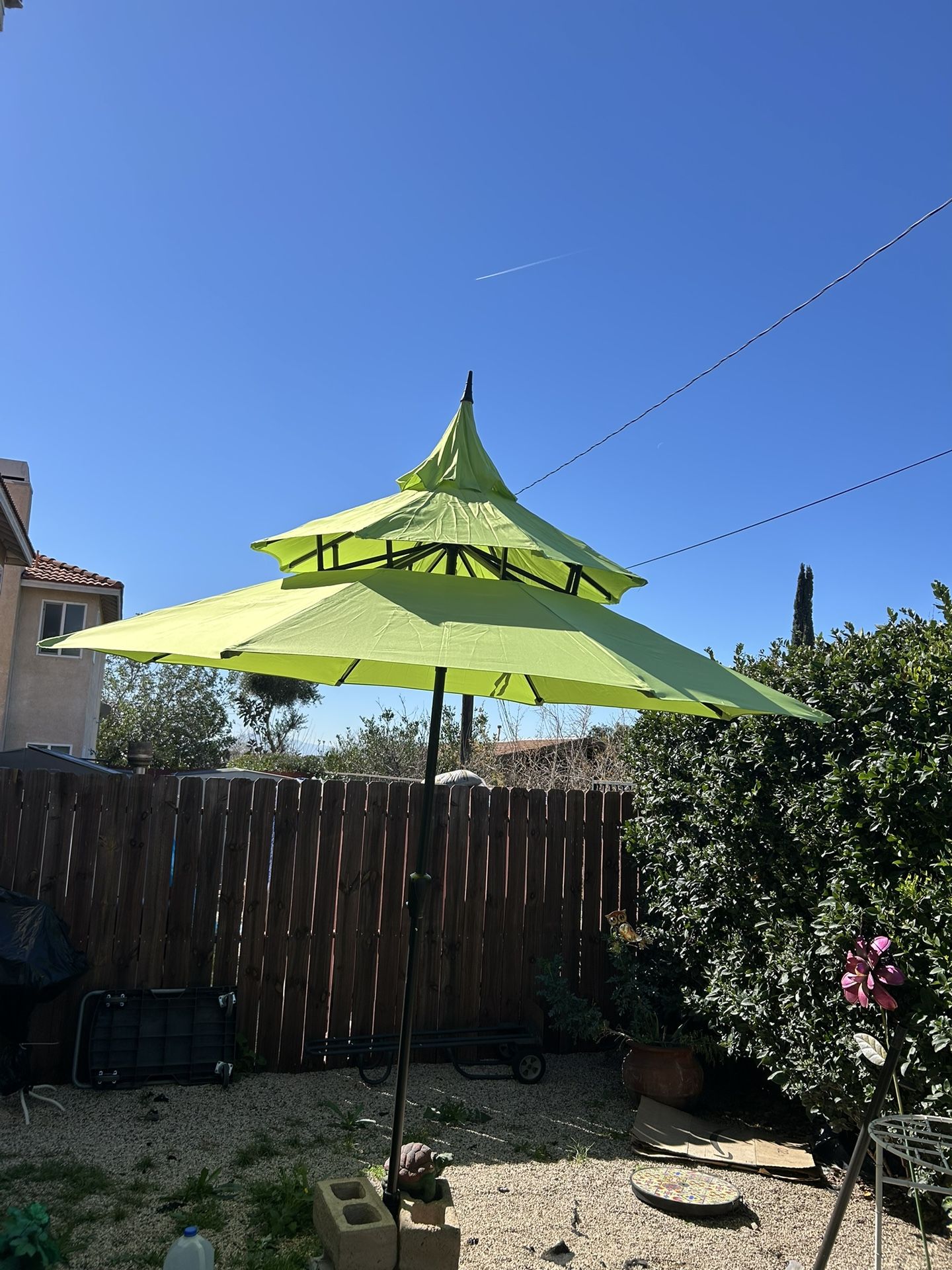 9” FT Pagoda Market Umbrella Patio Color: Green Base Not Included