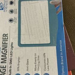  Large LED Page Magnifier for Reading with 3 Color Lighting Modes & Anti-Glare Lens to Reduce Eye Strain-Perfect for Small Prints, Aging Eyes, Low 