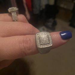 MAN AND WOMEN ENGAGEMENT RINGS STERLING SILVER $150 For Both