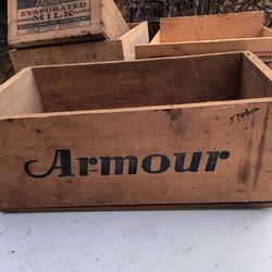 Old Armour meats stamped wood box