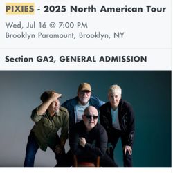 The Pixies July 16 In Brooklyn! - 2 Tickets!