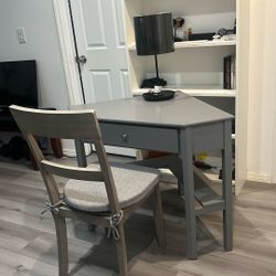 Grey  Conner Computer Desk W/ Chair & Lamp 