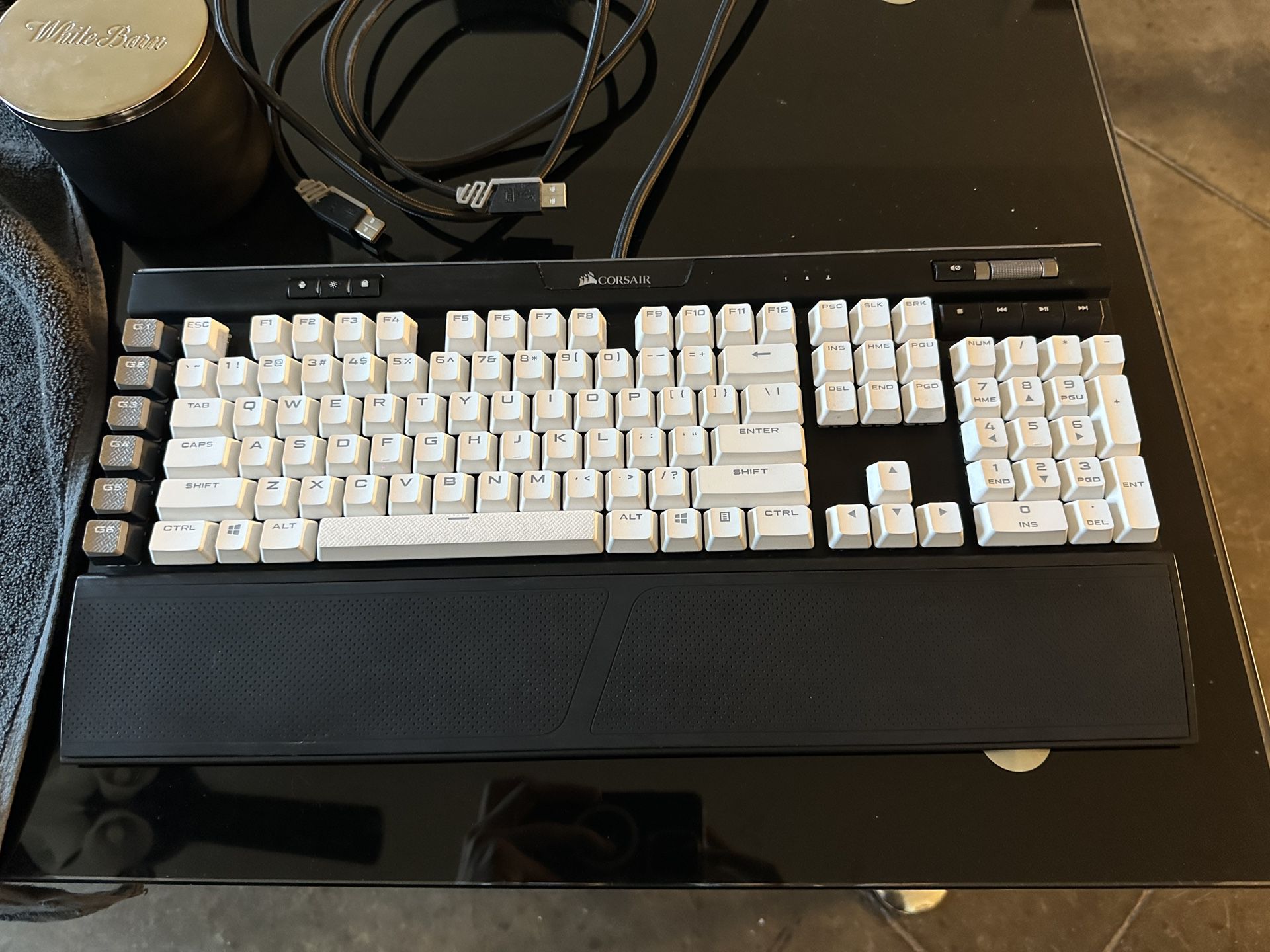 Corsair K95 RGB Platinum Mechanical Keyboard w/ White PBT Double-Shot Keycaps