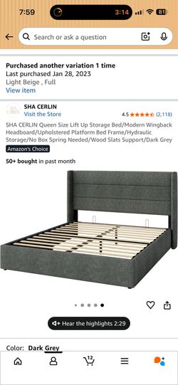 Queen Bed frame with headboard