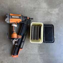 RIDGID Pneumatic 21-Degree 3-1/2 in. Round Head Framing Nailer