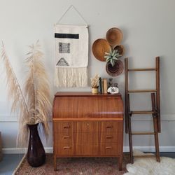 *Mid Century Modern* Roll Top Desk/Entryway Table 
