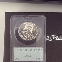 Ben Franklin 1957 Coin Pr65