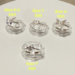 Sterling silver 0.925 rings with guarantee, see photos