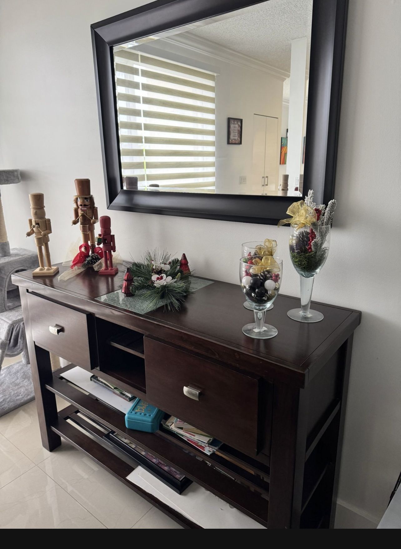 Console Table With Drawers And Mirror