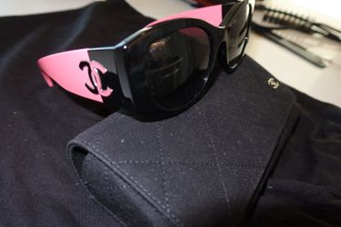 Chanel black and pink cateye sunglasses