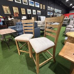 Rustic 24” Counter-Height Barstools – Ladder Back Design