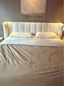 Crate & Barrel king bed and Sealy mattress
