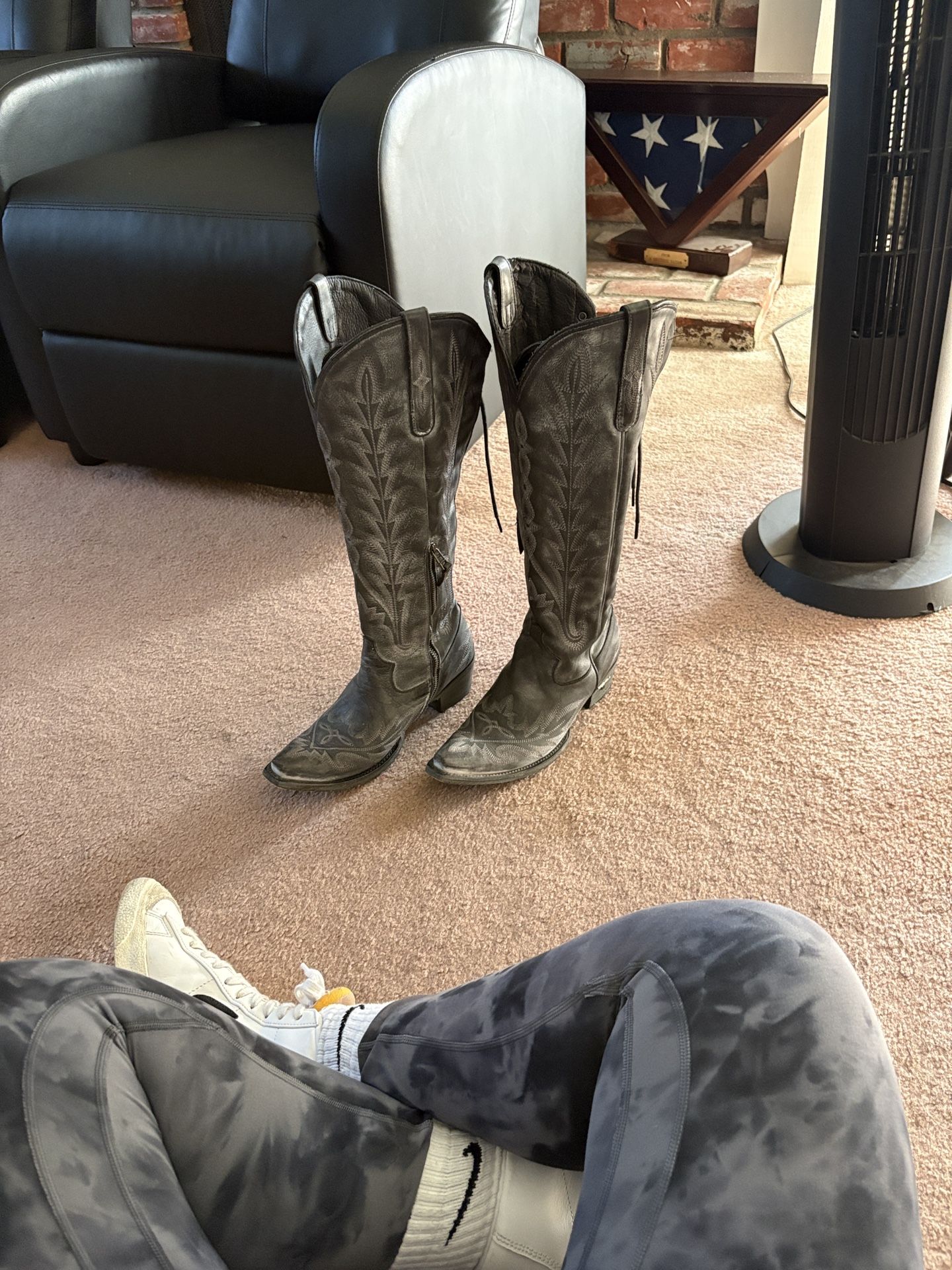 Lexington Knee High Corset - black/grey boots