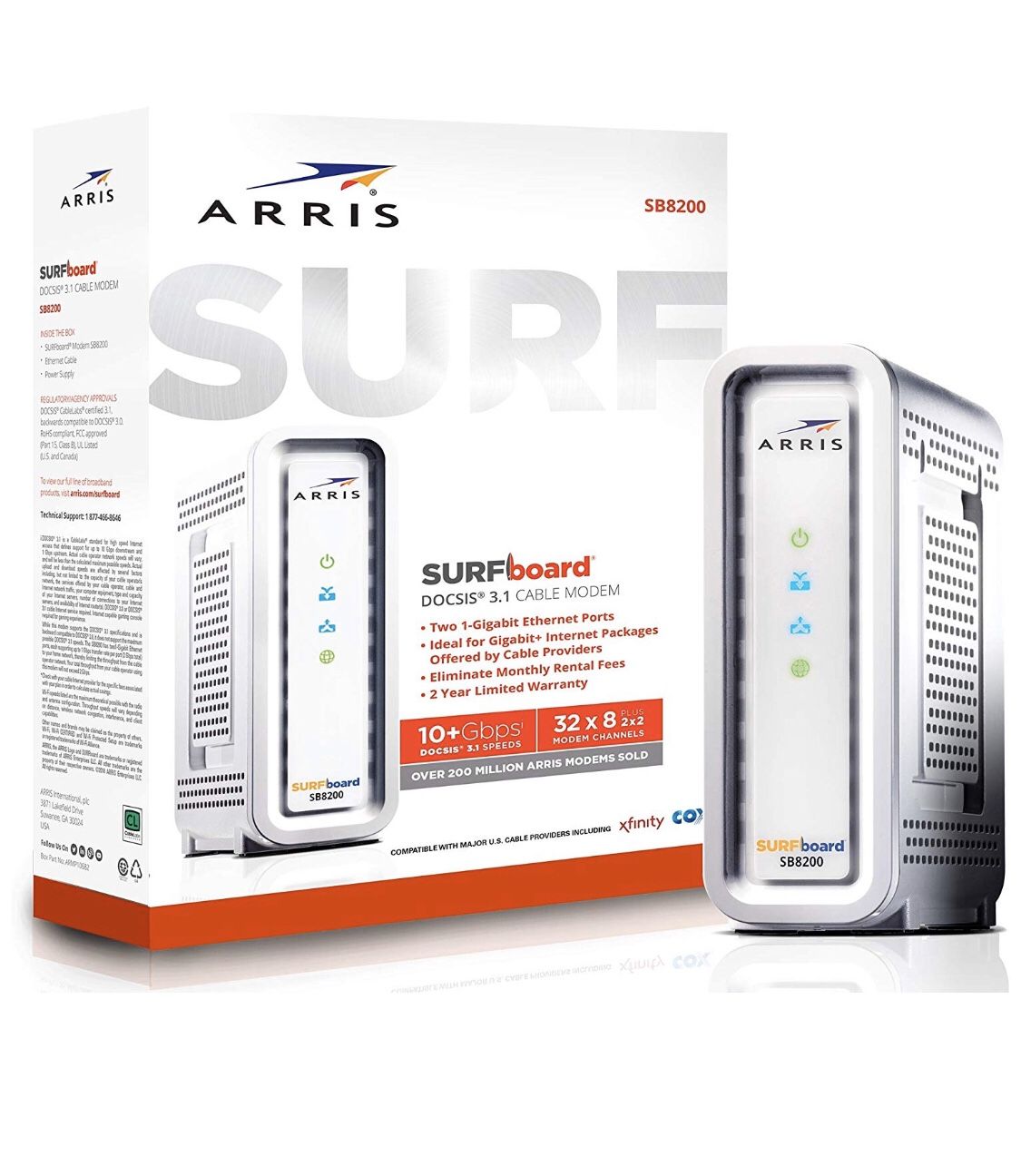 ARRIS SURFboard Docsis 3.1 Gigabit Speed Cable Modem, Approved for Cox