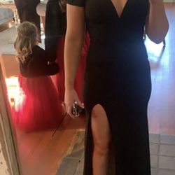 Size One Black Ball Gown In Size 6 1/2 Heels