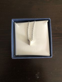 Silvertone “T” initial necklace 