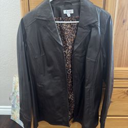 Medium Dark Brown Leather Jacket 