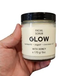 World Market Glow Facial Scrub Turmeric Sugar Coconut Oil Honey 