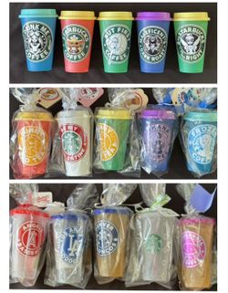 customized hot + cold Coffee Cups Starbucks + Manna