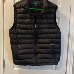 Polo Ralph Lauren Solid Puffer Vest NEW- Black, Size L