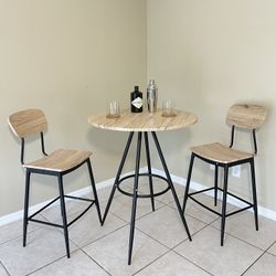 Industrial Modern 3-piece Round Bar Table