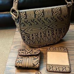 Handmade Leather Purse Set