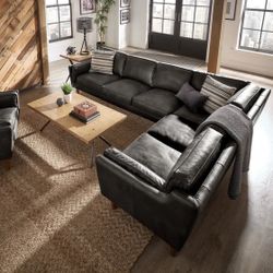 Leather Sectional Couch ($5k) L Shape - New in Box