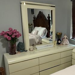 Dresser With 9 Drawers, Mirror , Chest And 2 Night Tables 