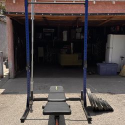 Fuel Squat Rack With Bench & Weights