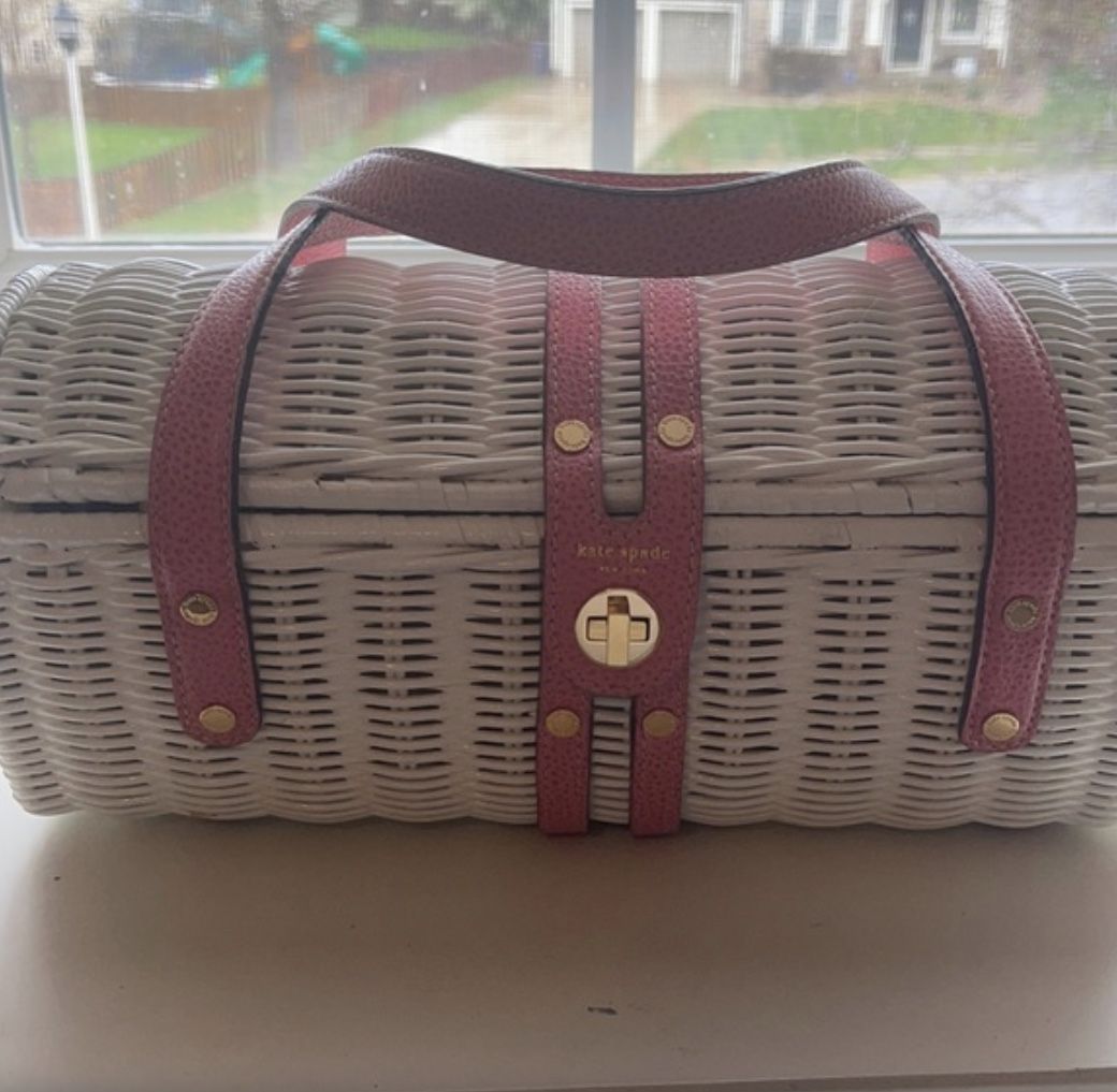 Rare Kate Spade wicker barrel bag