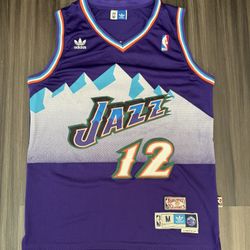 Adidas Utah Jazz John Stockton #12 Hardwood Classics Stitched Jersey Men’s M