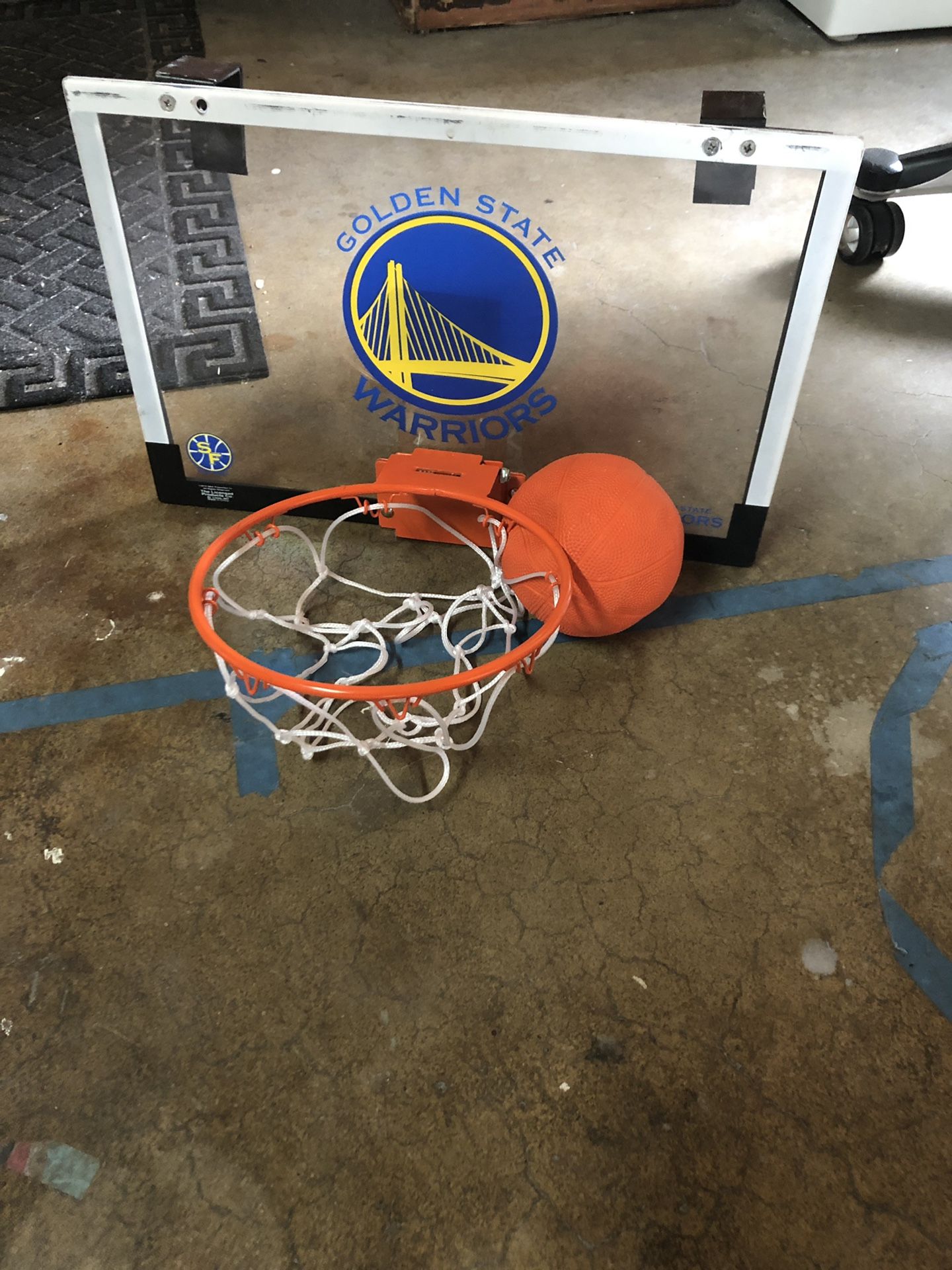 Mini Golden State Warriors basketball hoop