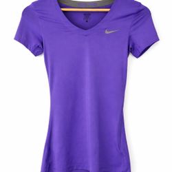Nike Pro Women’s Purple Dri-FIT V-Neck Top – Size Small