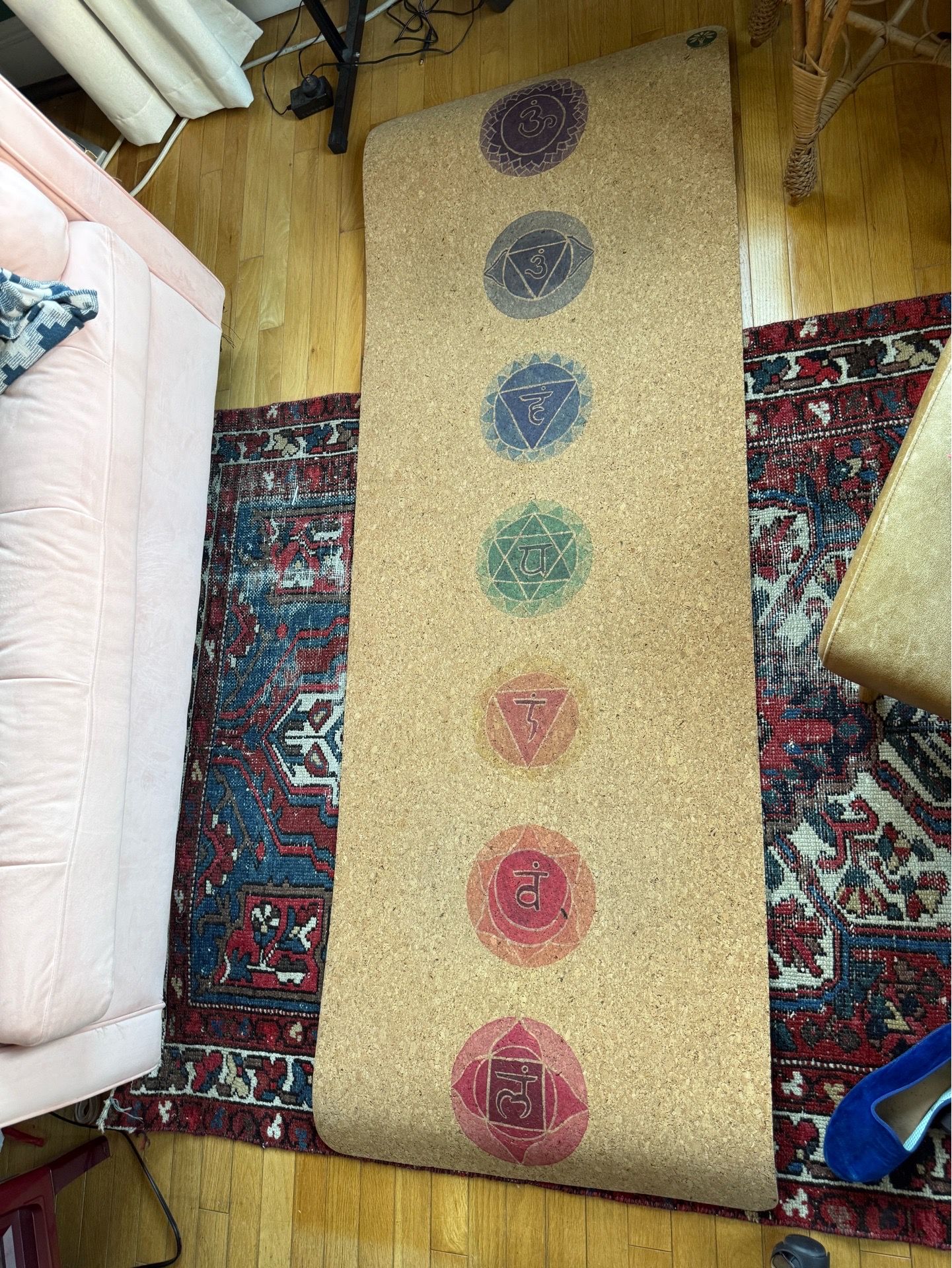 Yoloha Chakras Aura Cork Yoga Mat