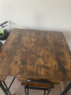 Rustic Industrial Pub Table Set – Bar Height Table + Chairs