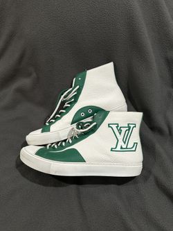 Louis Vuitton White And Green Leather High top Shoes
