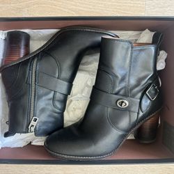 Coach Moto Black Boots Size 8.5