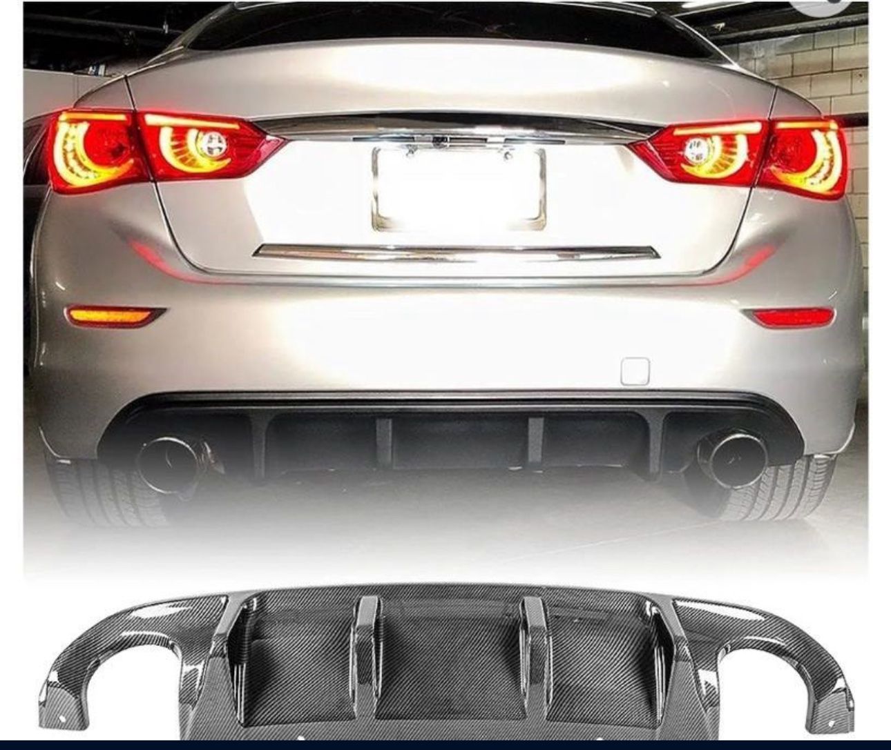 Infiniti Q50 2014-2017 Rear Diffuser Carbon Fib