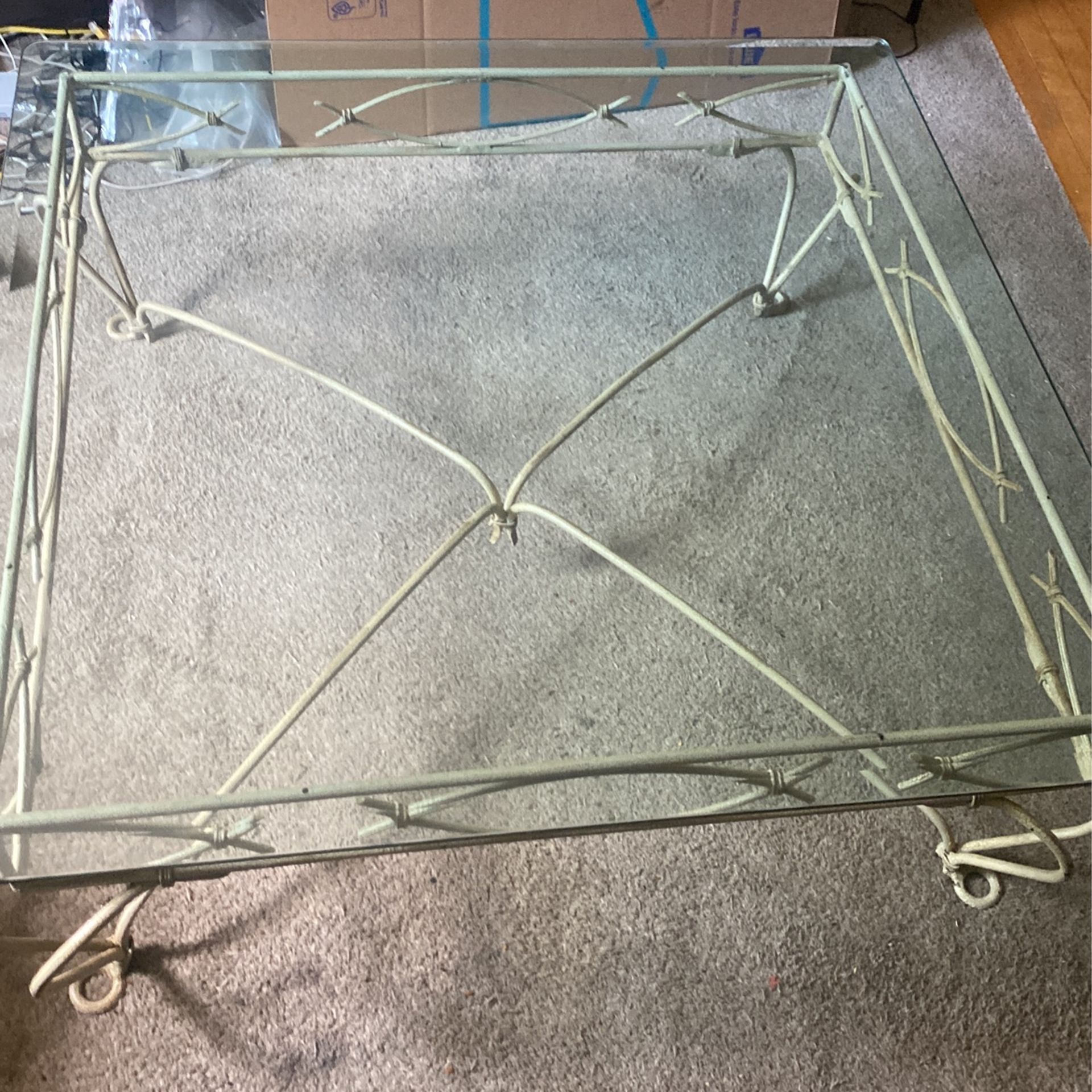 Glass table and 2 end tables