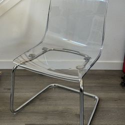 4 IKEA TOBIAS Chair: clear/chrome plated