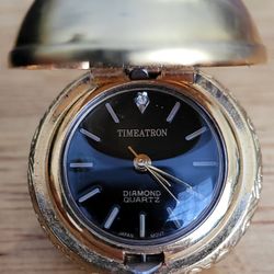 TIMEATRON Diamond Quartz Round Pocket Watch