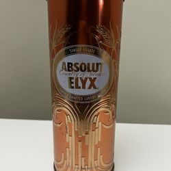 Absolut Elyx Musical Tin Box Tube – Wind-Up Works – EMPTY – Damaged / Patina